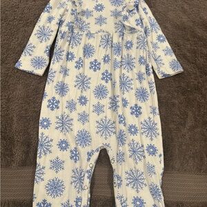 Kate Quinn Blue and White Snowflake bamboo jumpsuit